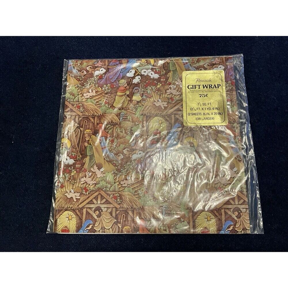 Vintage Wrapping Paper, Nativity, 2 Sheets Per Pack 2 Packs Per Purchase‎